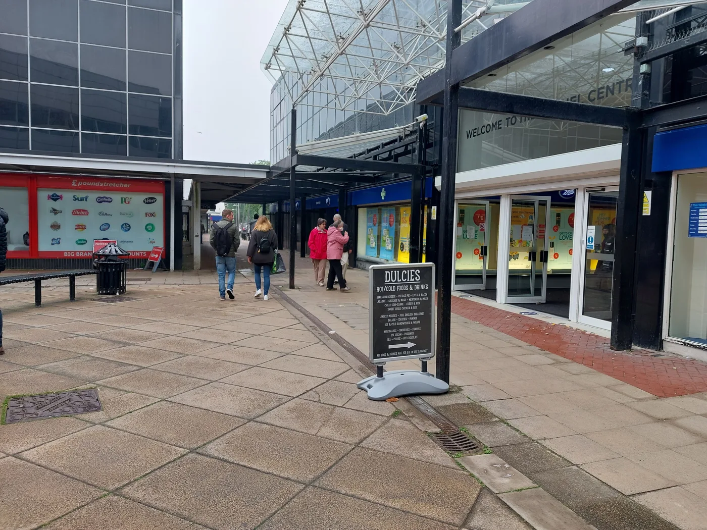 The entrance to the Brunel Centre in Bletchley, photographed in June 2021.