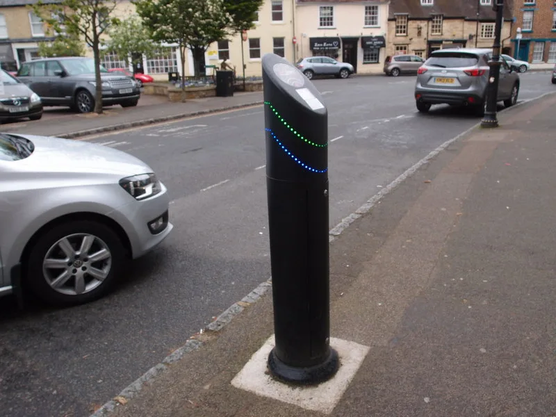 A public charging point in Olney. Council tenants are currently directed to public chargers like this one.